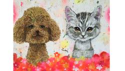 犬猫のオーダーイラスト。