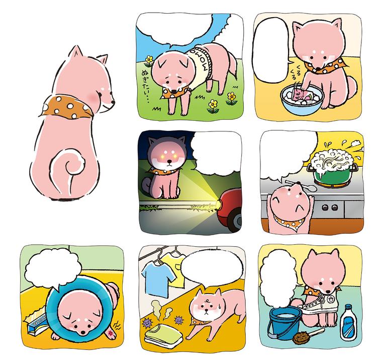 トヨタ労働組合「はぁい」2018年度、コラム「物知りももちゃん」イラスト